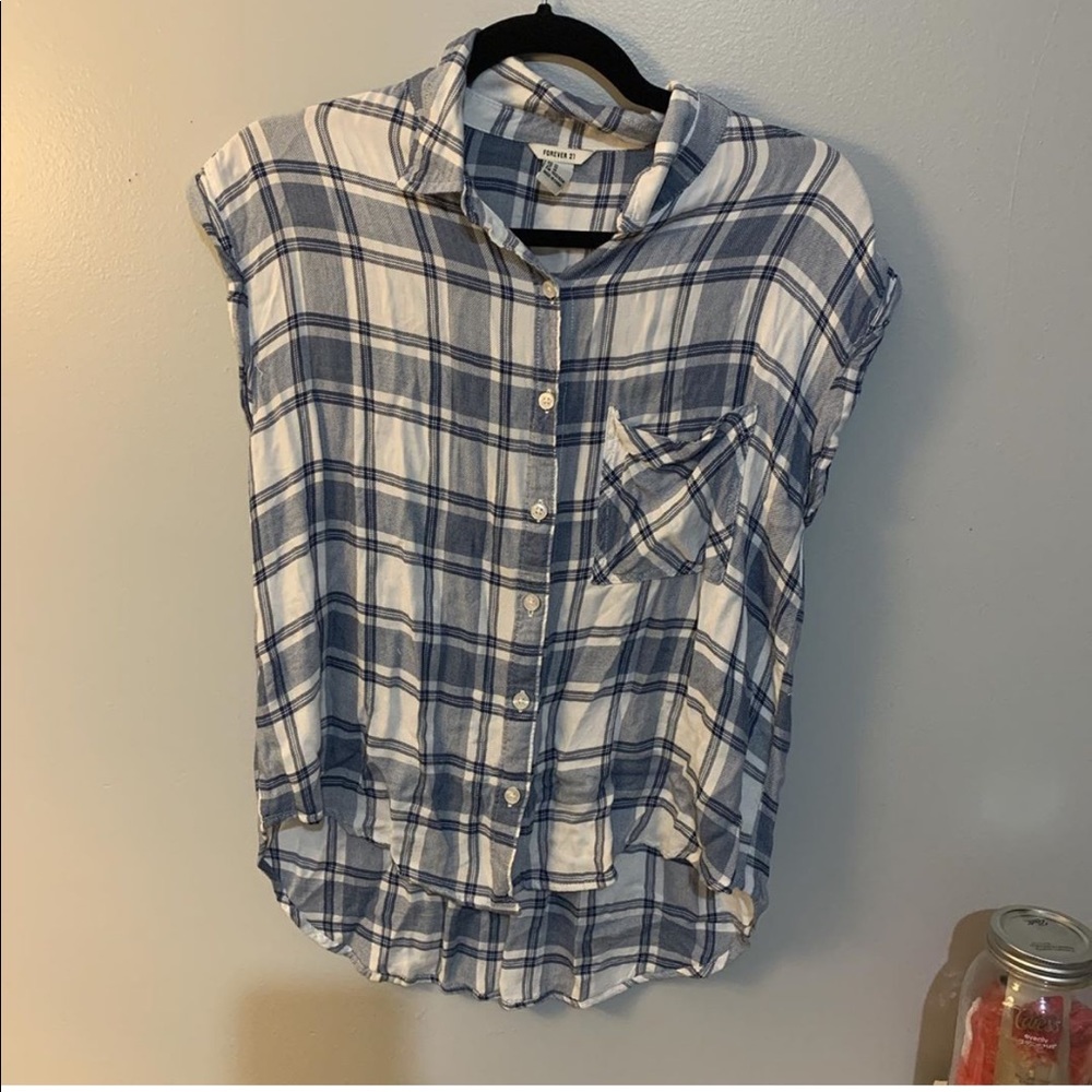 Forever21 Blue Plaid Shirt